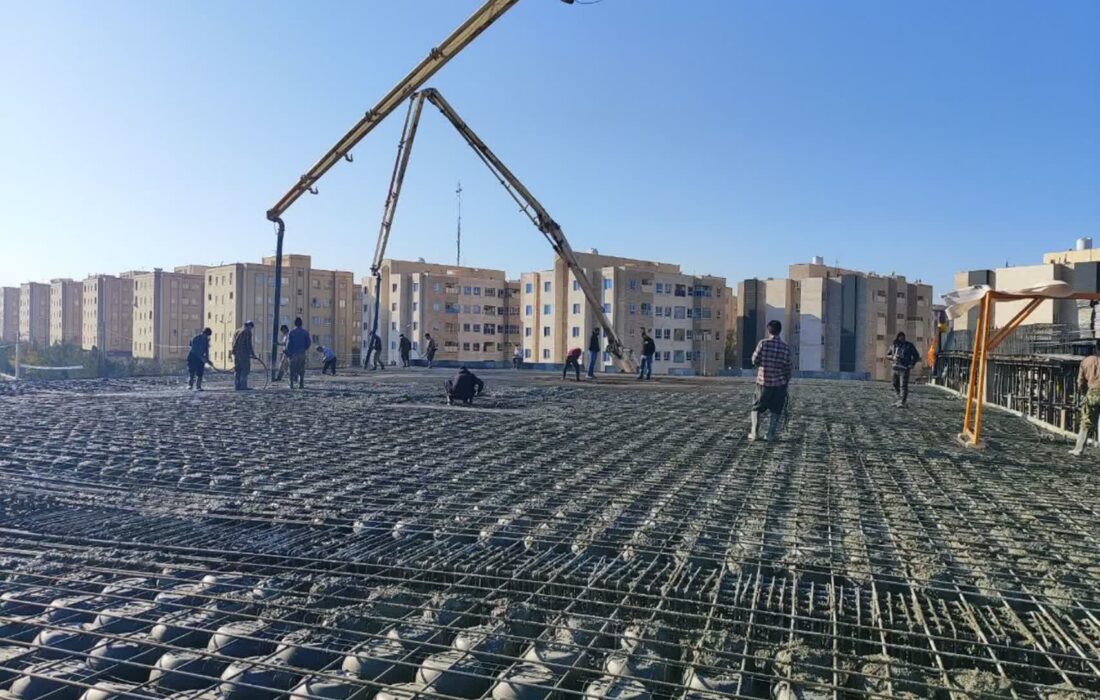 سقف سازهای با موفقیت بتنریزی شد