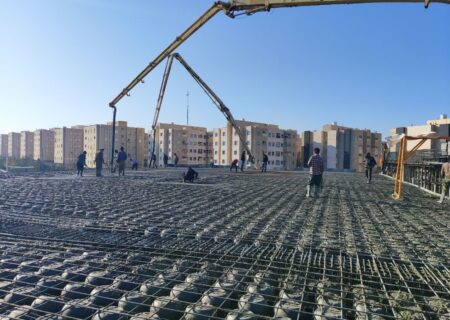 سقف سازه‌ای با موفقیت بتن‌ریزی شد